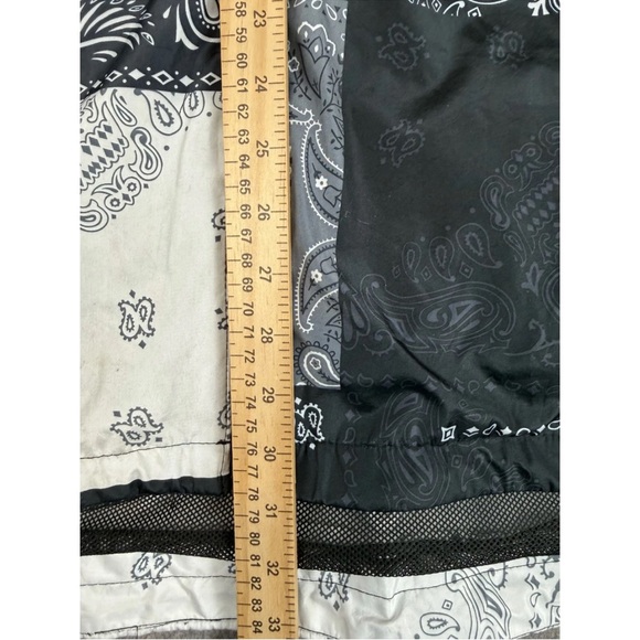 Fashion Nova Jacket Men's 2XL Black White Paisley Colorblock Hooded Full Zip - Picture 11 of 11